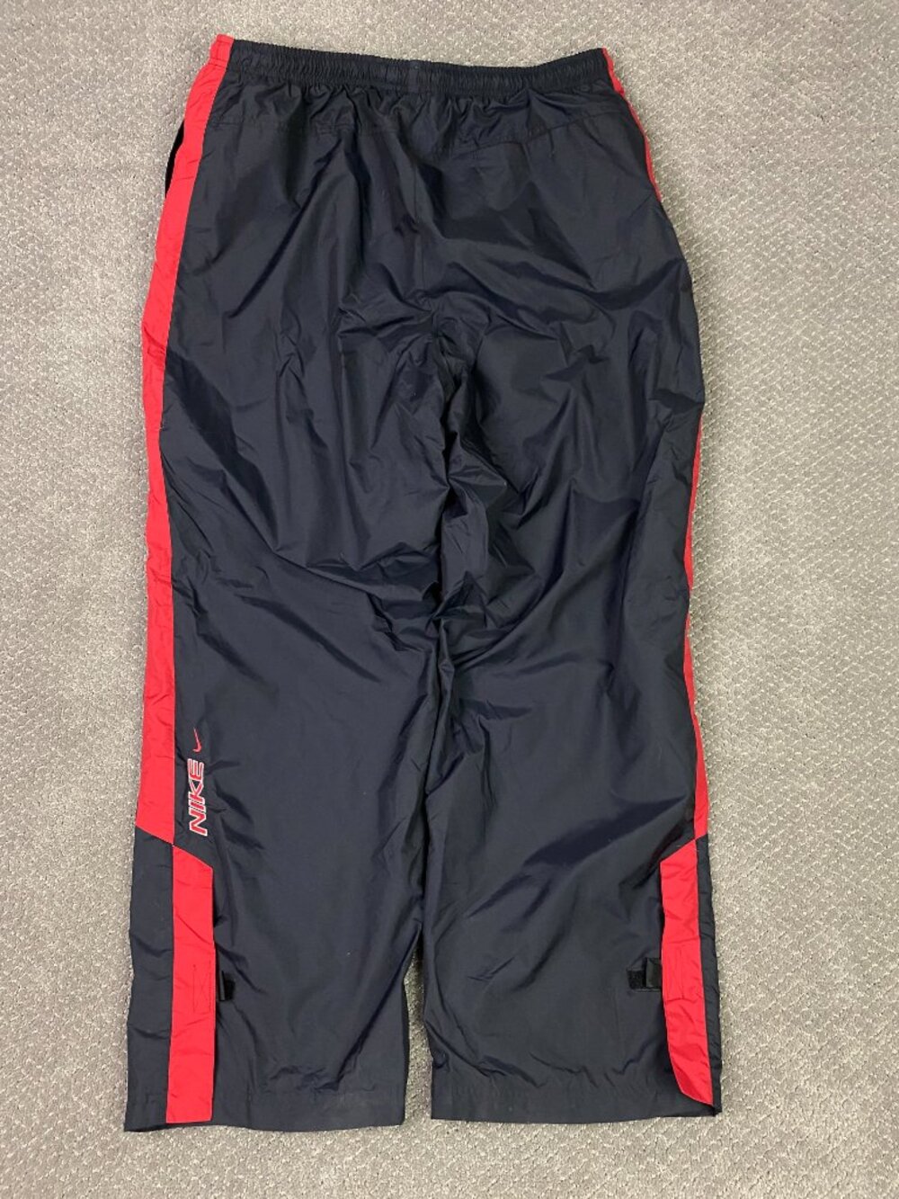 Vintage Y2K Nike Windbreaker Track Pants Mens XXL Black Baggy Wide Leg Lined